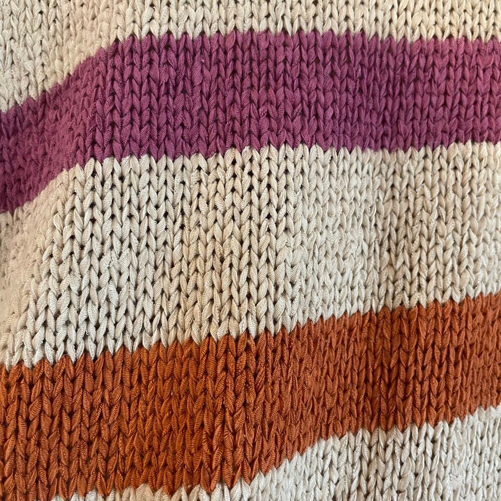 Lou & Grey & LOFT Sweater Womens LARGE Multicolor Chunky Knit Striped Pullover - Picture 12 of 14